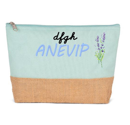 Trousse en toile de coton et jute à personnaliser
